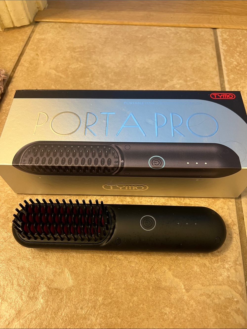 Tymo Porta Pro Portable Hair Straightening Brush - Black